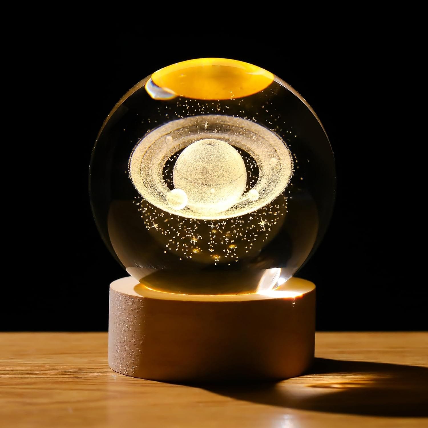 Crystal 3D Saturn 2.36in Ball Figurine Gifts for Her
