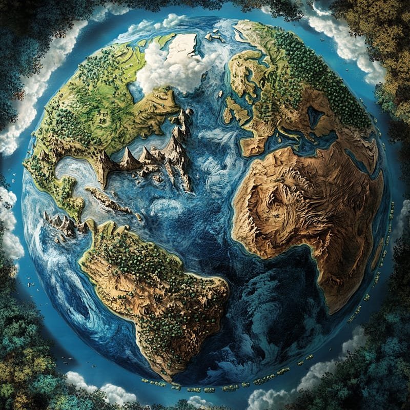 How do we know the Earth is 4.5 billion years old? 6 Illustrated globe showing Earth's continents and oceans with varied topography, surrounded by clouds on a blue background.