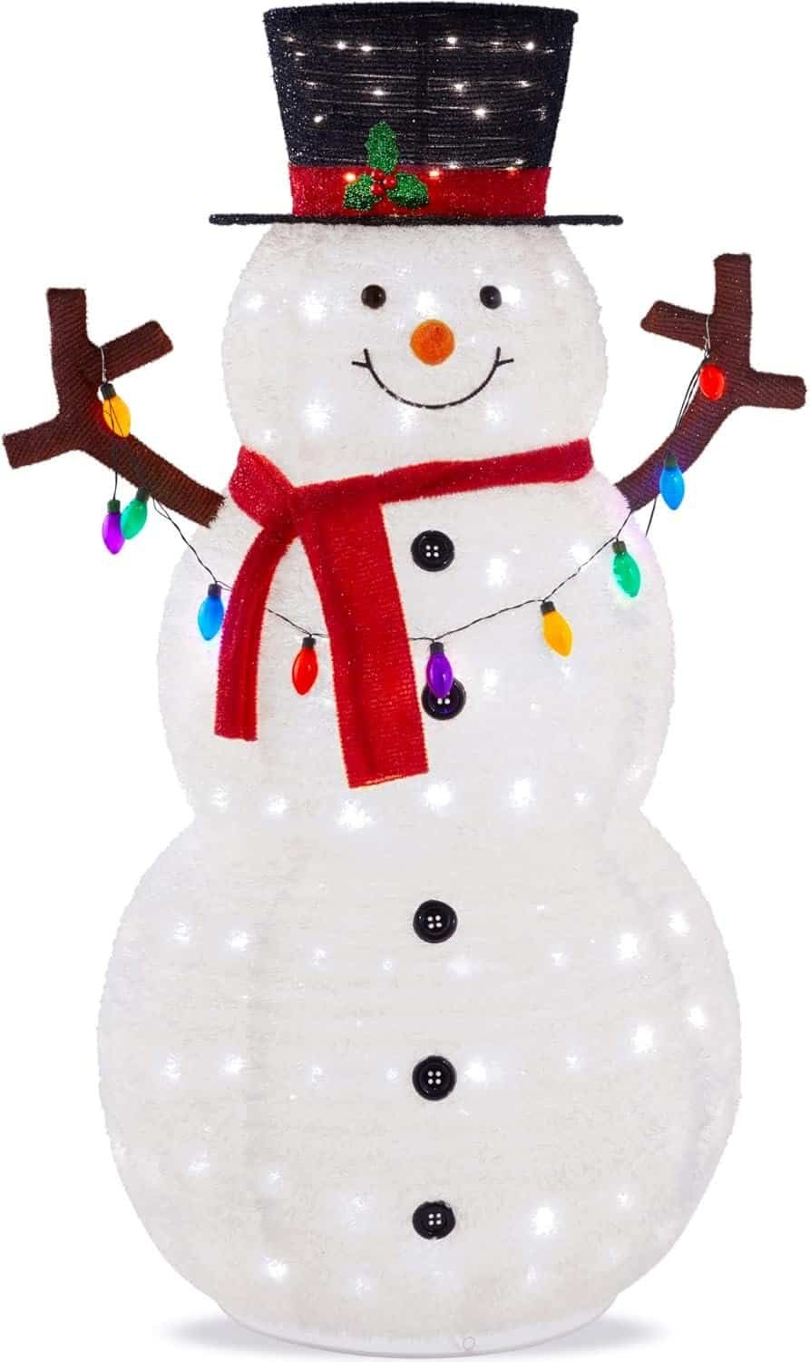 Illuminate Your Holidays with the 5ft Lighted Pop-Up Snowman: A Festive Outdoor Showstopper!