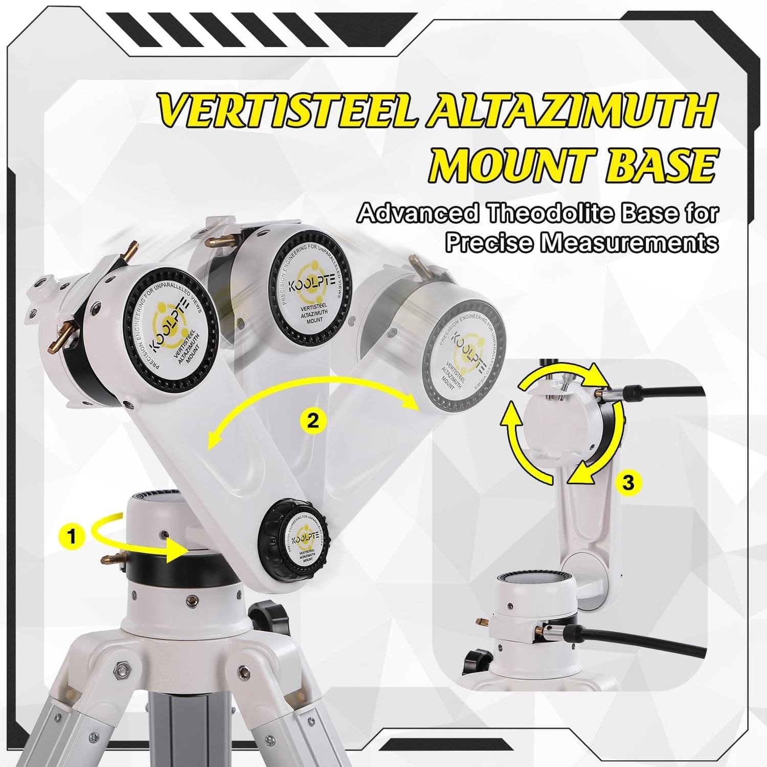 Vertisteel Telescope 90mm Aperture 900mm - High Precision Adjustment AZ Mount Base, Magnification 45-450x