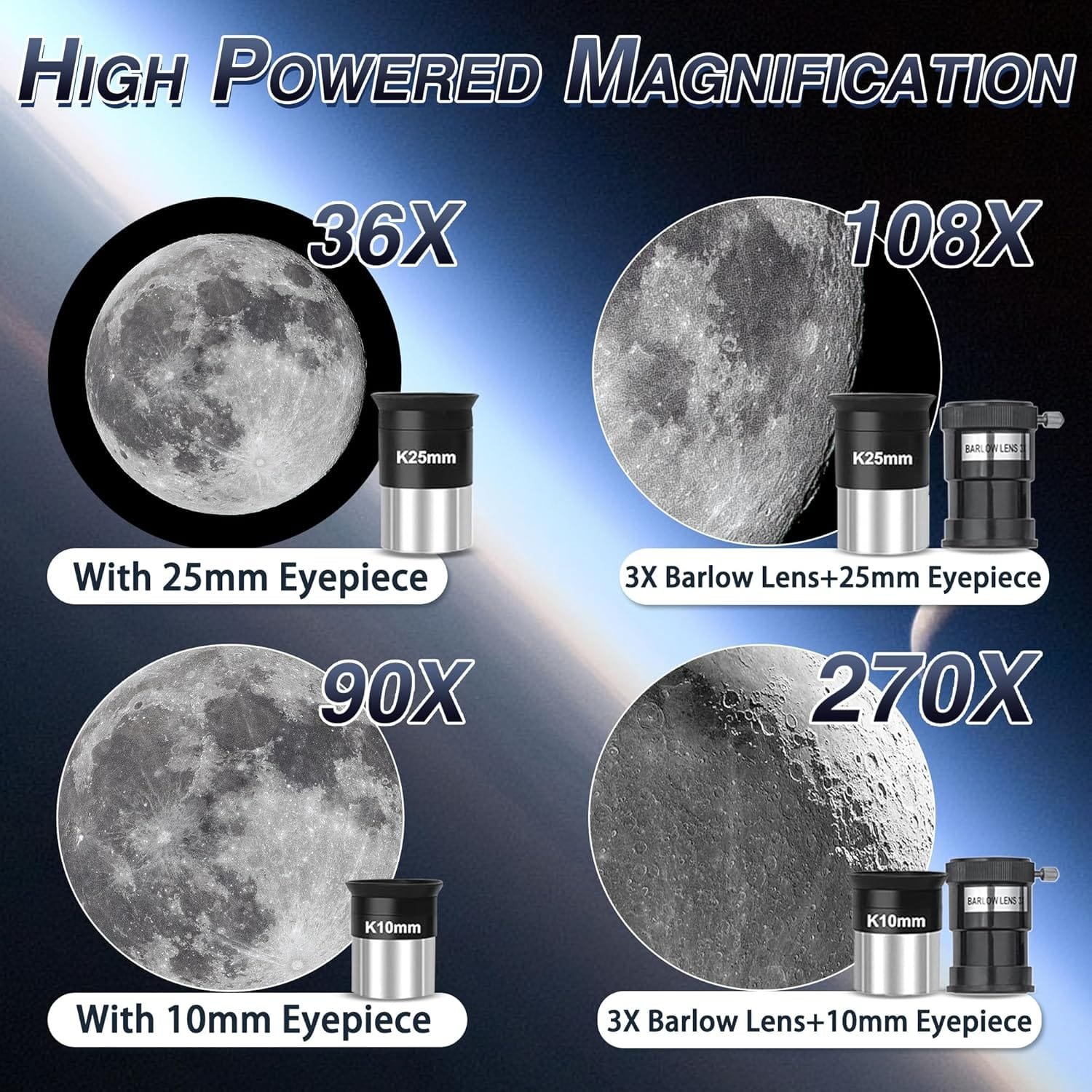 90mm Aperture 900mm Astronomical Refractor Telescope for Adults