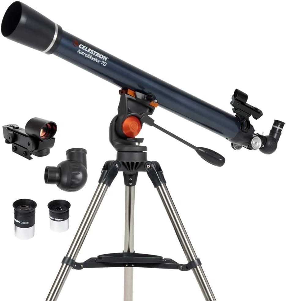 Celestron AstroMaster 70AZ Telescope - Refractor Telescope - Fully Coated Glass Optics