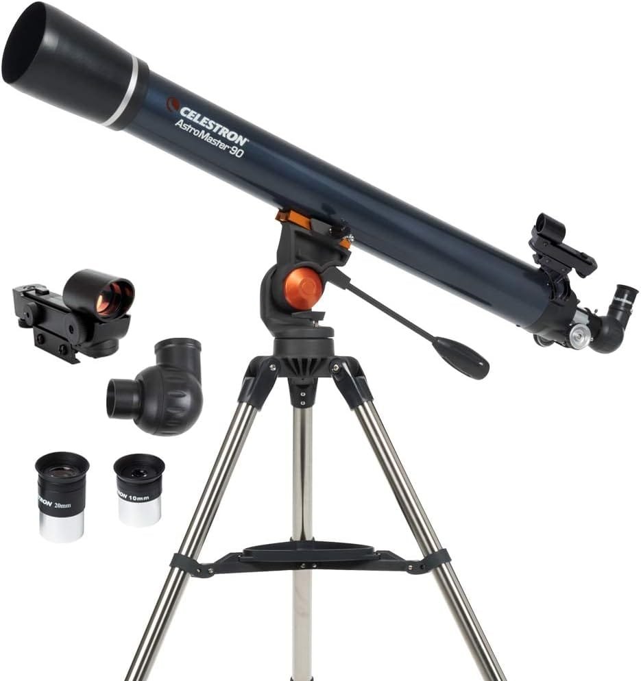 Celestron AstroMaster 90AZ Refractor Telescope - Beginner's Refractor with Fully-Coated Optics
