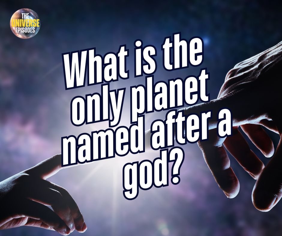 What is the only planet named after a god? 4 Text overlay asks, "What is the only planet named after a god?" against a backdrop of two hands almost touching.