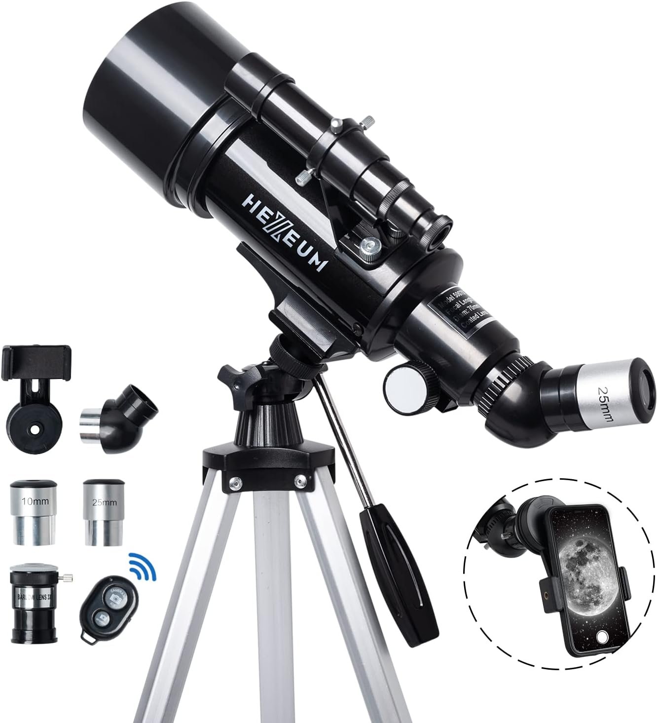 BrandName Telescope 70mm Aperture 500mm - Kids & Adults Astronomical Refracting Telescopes