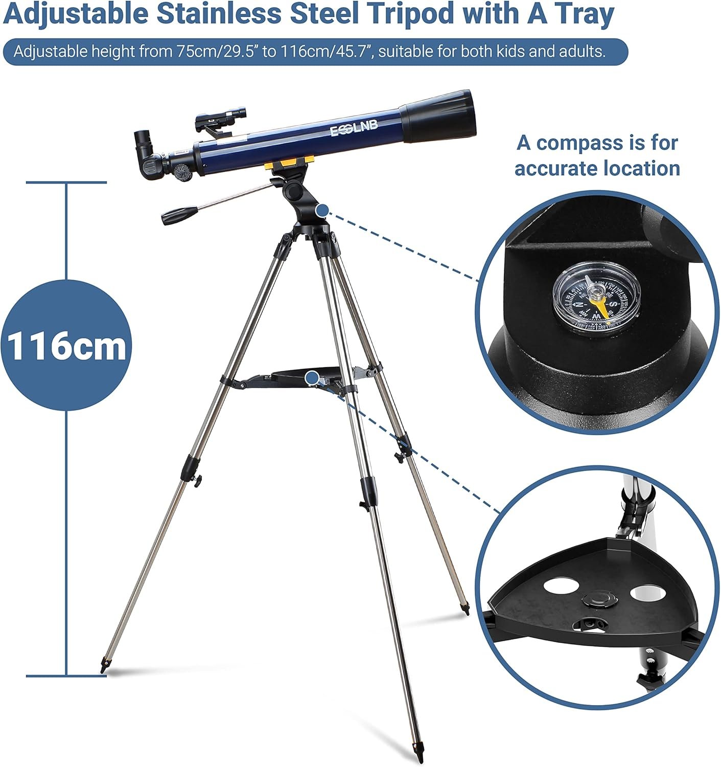 ESSLNB 70mm Aperture Refractor Telescope for Adults