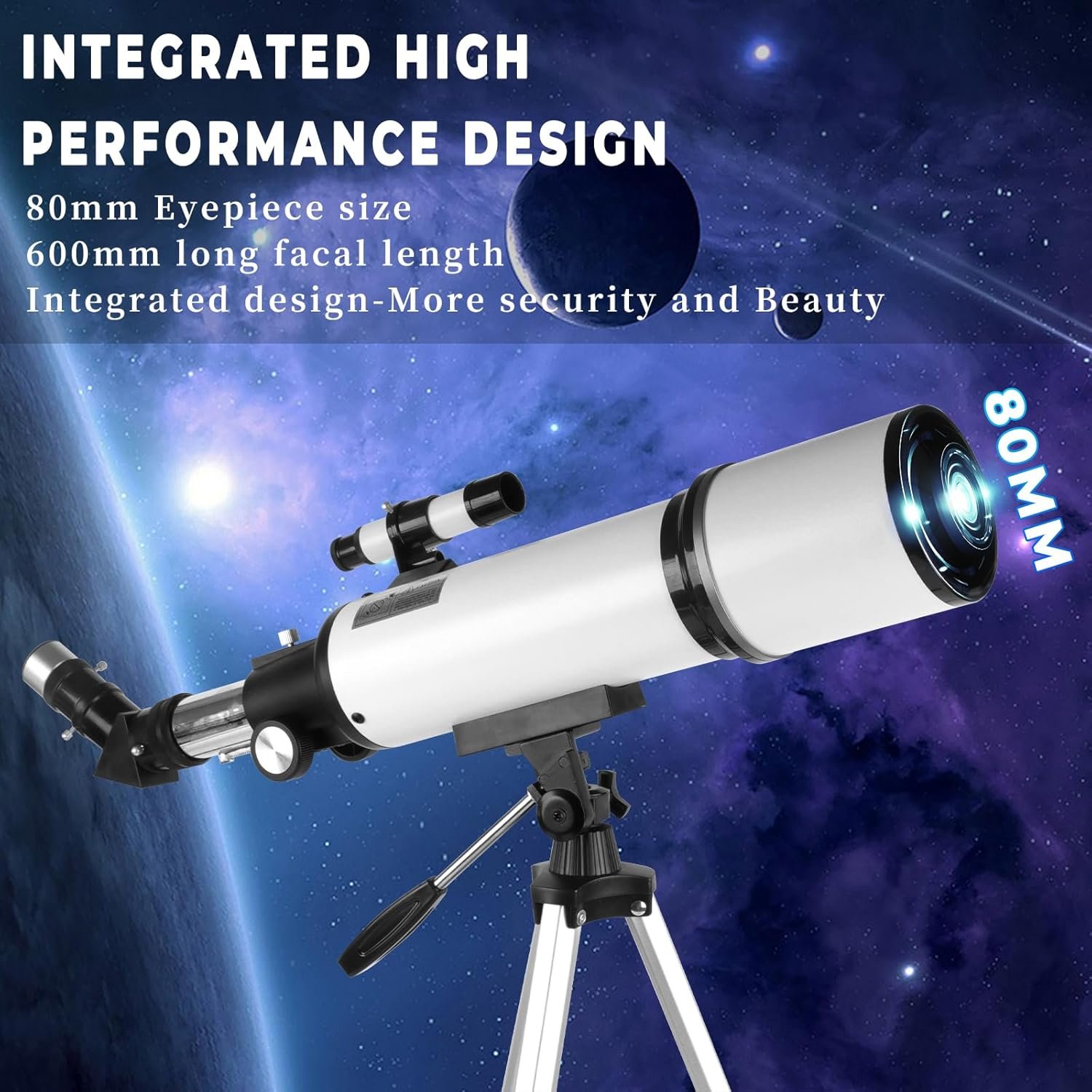 Celestron 80mm Aperture 600mm AZ Mount Refractor Telescope for Adults & Kids