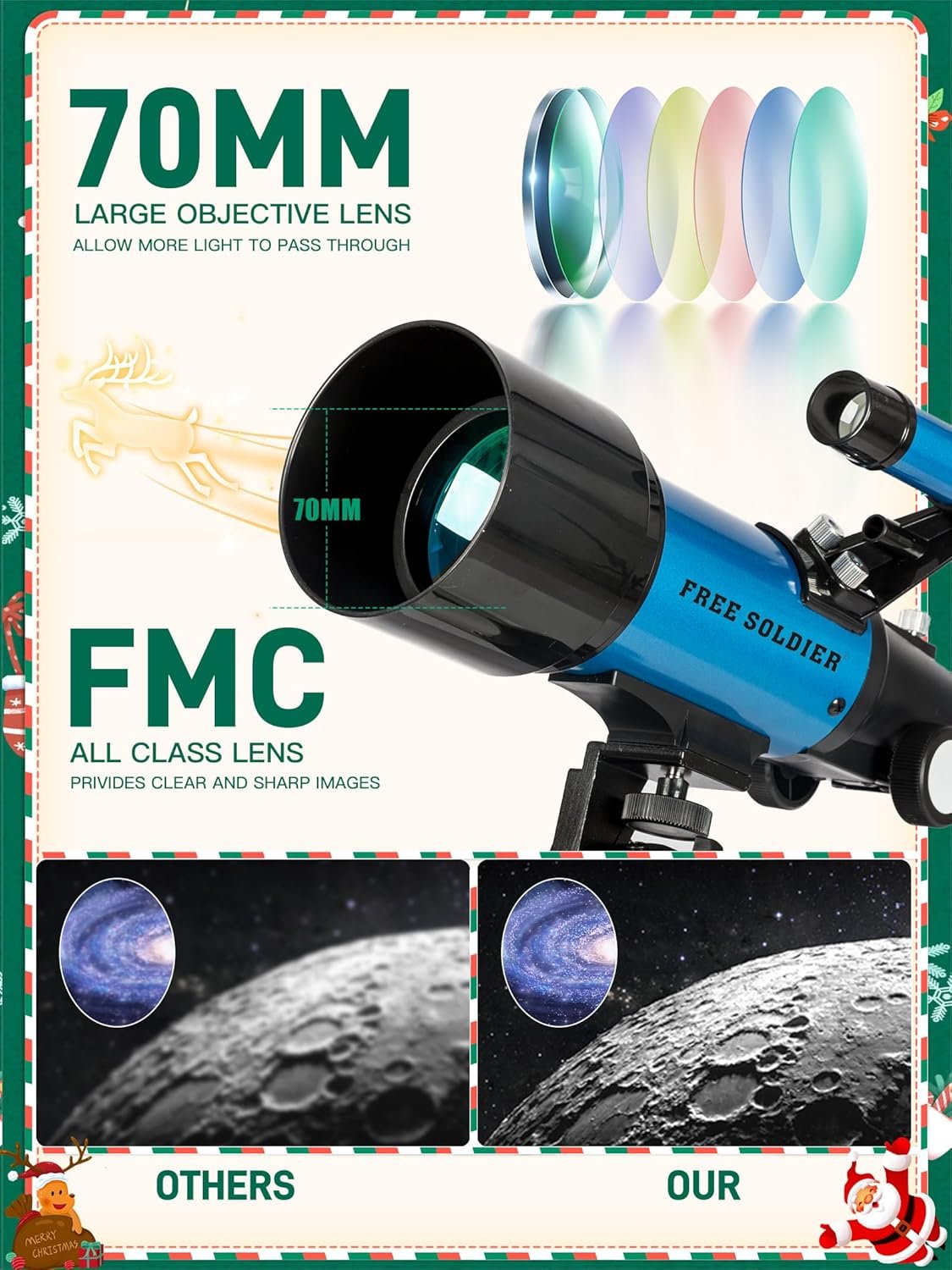 Telescope for Adults - 70mm Aperture & 400mm Focal Length Professional Refractor