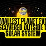 A graphic showing planets orbiting a star with text: "Smallest planet ever discovered outside the Solar System.