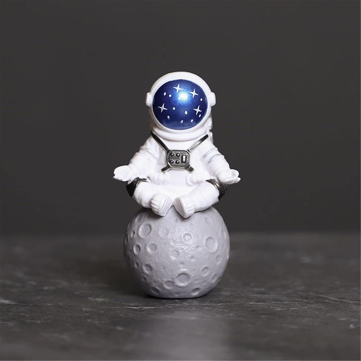 Blue White Astronaut Statues Set of 4 Spaceman Sculpture Figurines Outer Space Theme Decor for Nursery Room Cake Topper