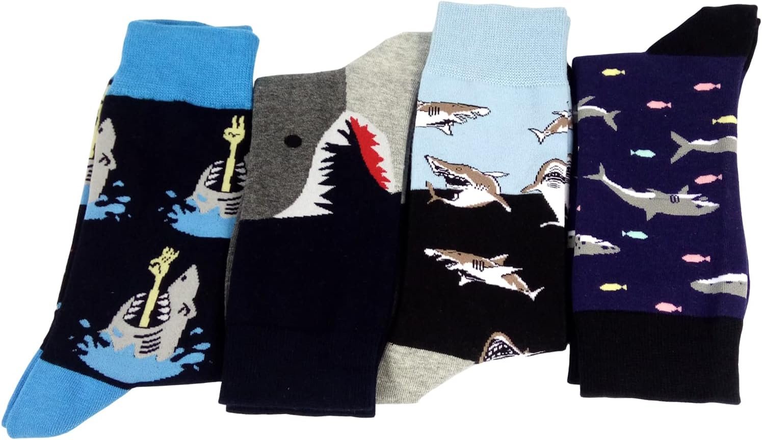 HSELL Mens Fun Patterned Dress Socks Funny Novelty Crazy Design Cotton Socks Gift for Men