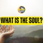 Two open hands are raised against a blurred mountain background with the bold yellow and black text, "What is the soul?" Above, a circular logo reads "The Universe Episodes.