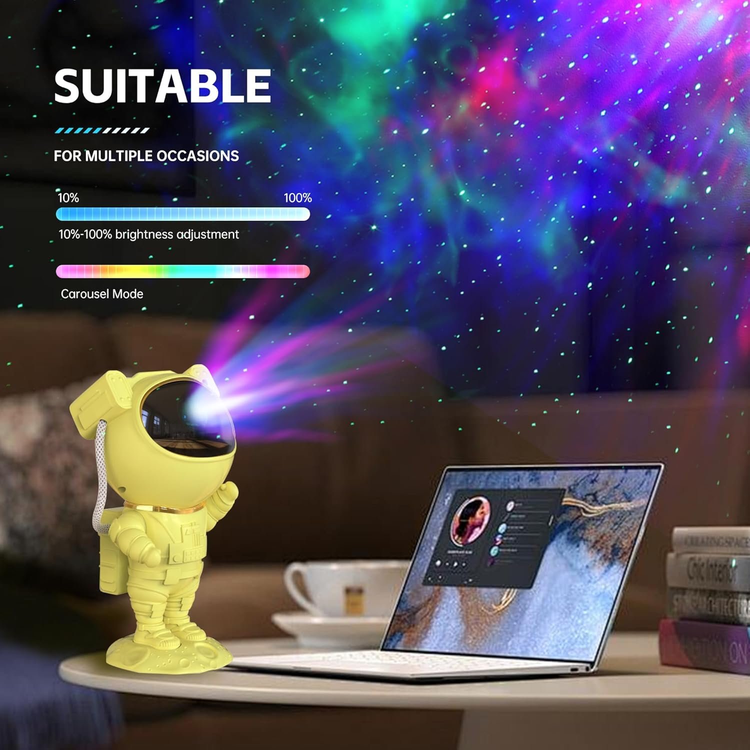 SFOUR Astronaut Galaxy Projector Night Light Lights for Bedroom Kids Room Decor Aesthetic Adjustable Head Angle Gift for Kids Adults Home Party Ceiling Decor Christmas Gift