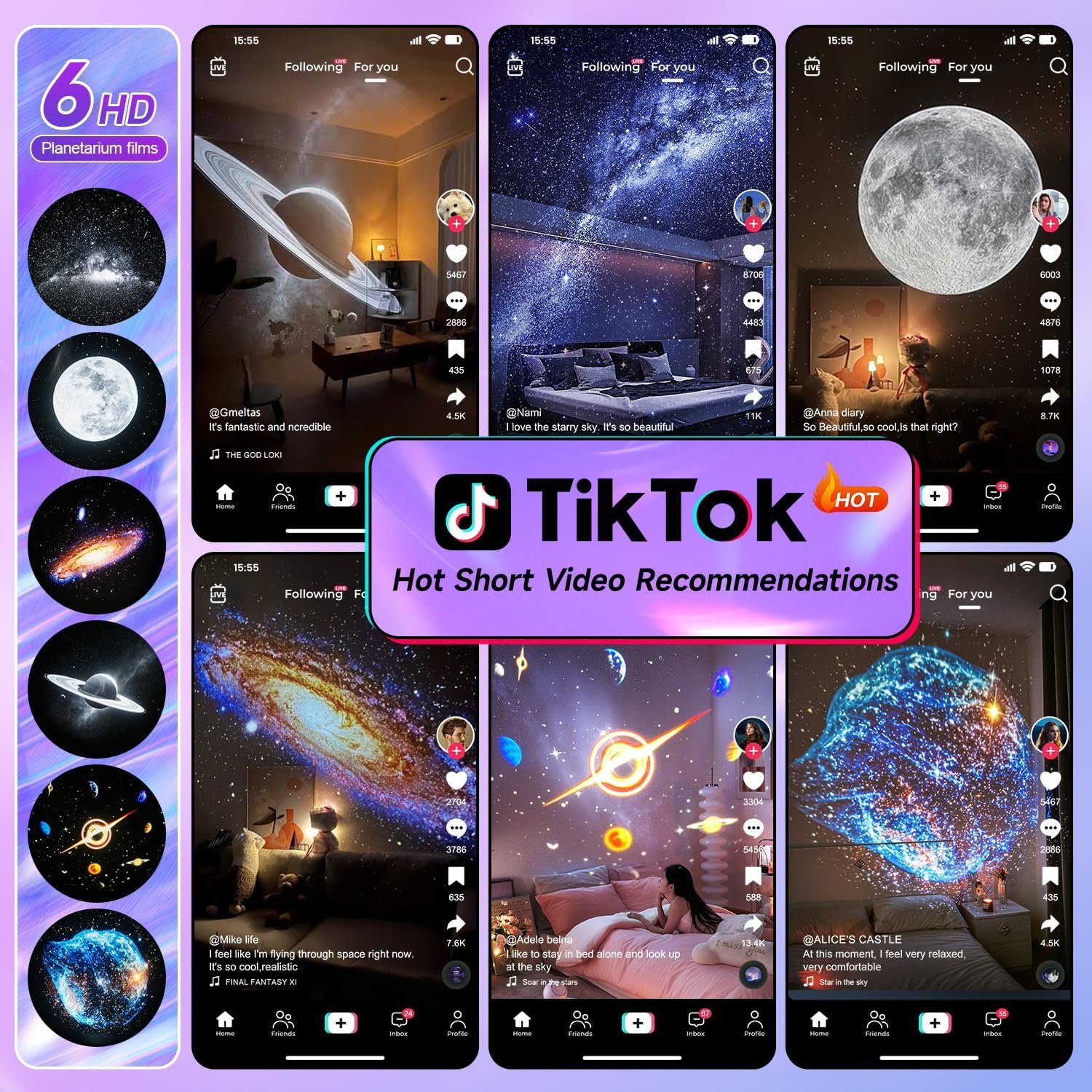 Galaxy Projector for Bedroom, 21Colors Northern Lights, 15 White Noise & Bluetooth Star Projector Galaxy Lights, Remote Ambient Lighting, Aurora Halloween Decor Christmas, Gifts for Kids, Adults