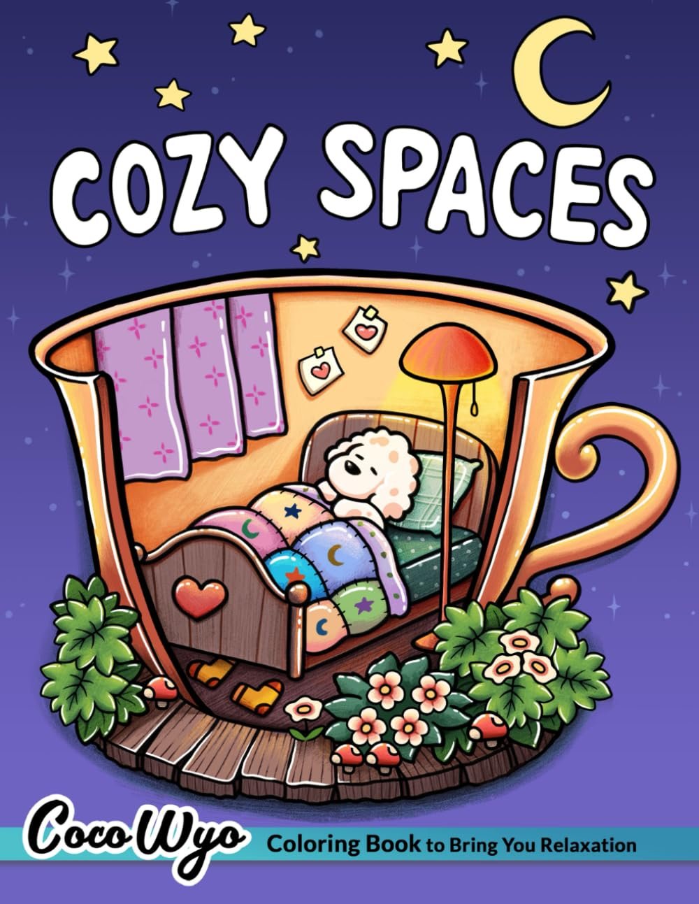 Cozy Spaces: Coloring Book for Adults and Teens Featuring Relaxing Familiar Corners with Cute Animal Characters for Stress Relief Paperback – March 9, 2024