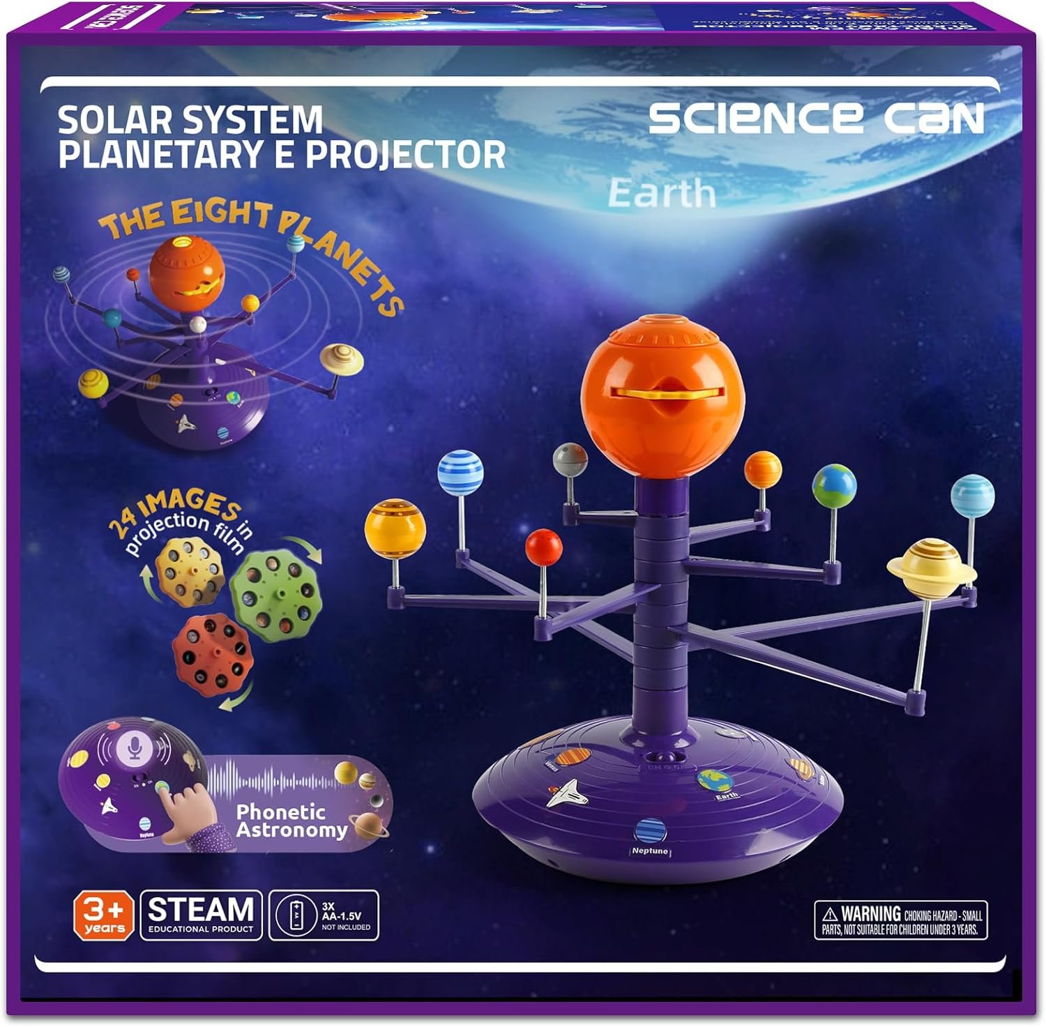 Science Can Solar System for Kids, Talking Astronomy Solar System Model Kit, Planetarium Projector with 8 Planets STEM Space Toys for 3 4 5+ Years Old Boys Girls