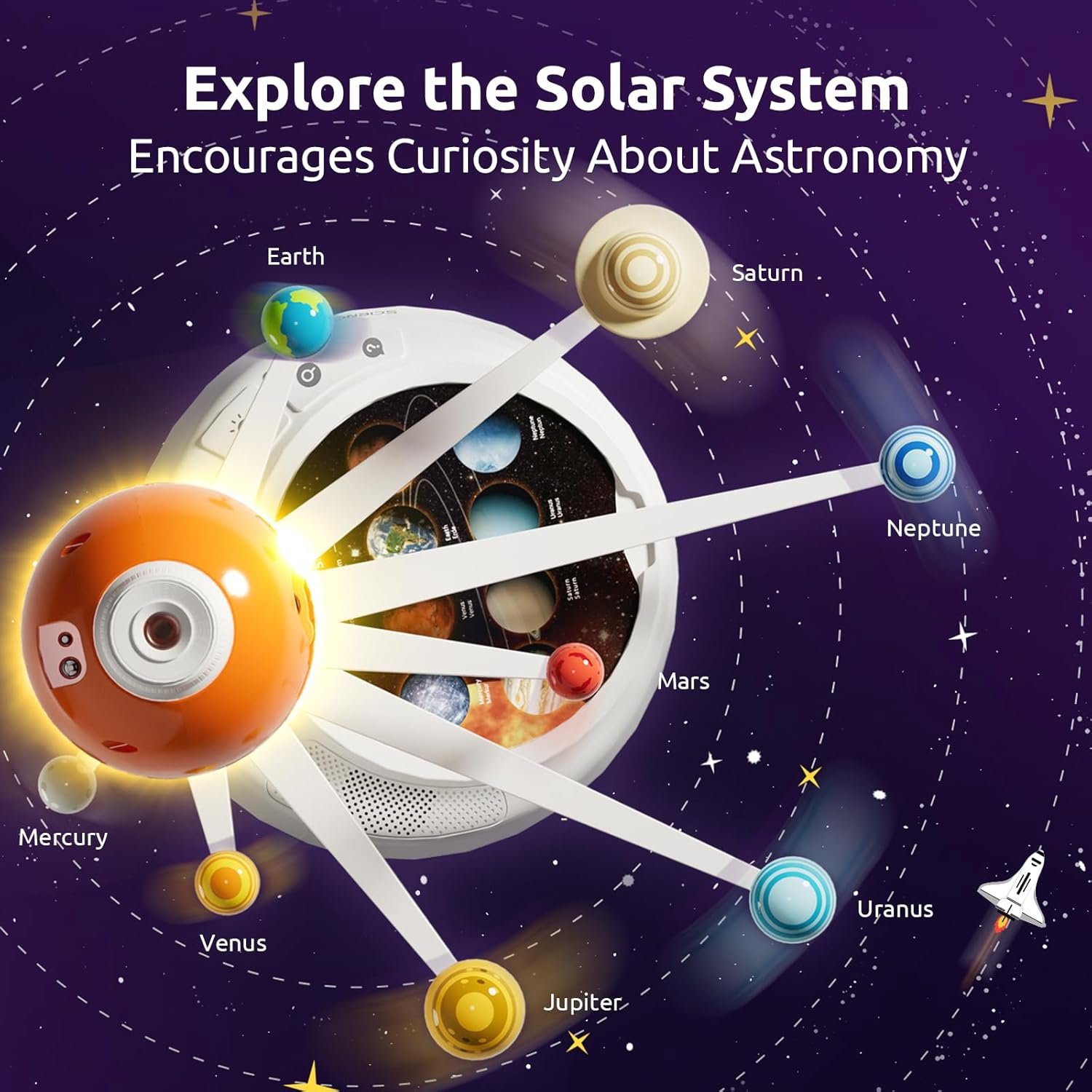 Science Can Solar System for Kids, Talking Astronomy Solar System Model Kit, Planetarium Projector with 8 Planets STEM Space Toys for 3 4 5+ Years Old Boys Girls