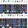 A set of colorful bookmarks featuring space-themed illustrations, motivational phrases, and attached astronaut or rocket charms at the top of each bookmark.