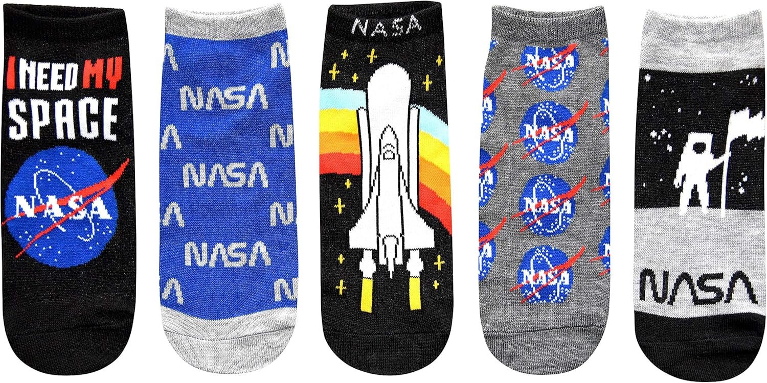 Hyp NASA I Need My Space Juniors/Womens 5 Pack Ankle Socks