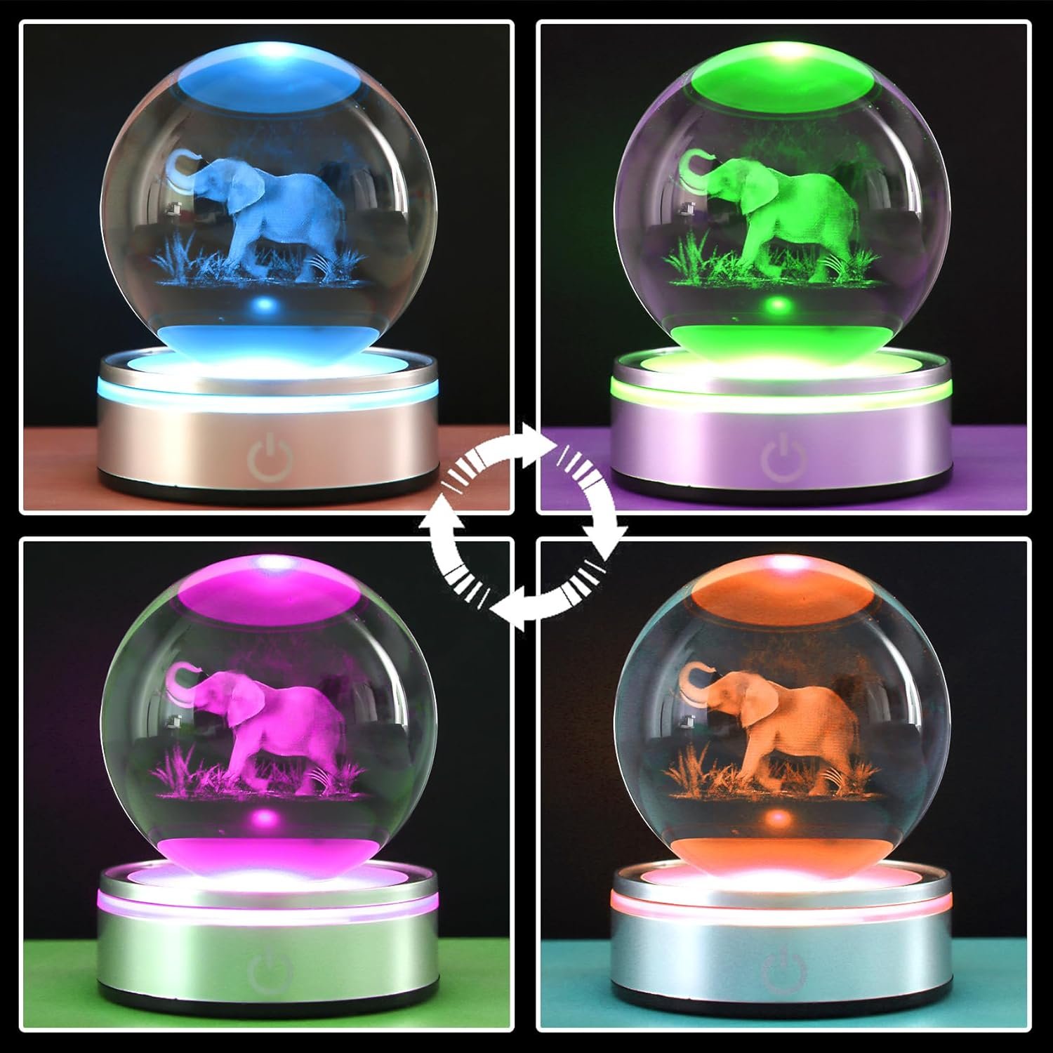 3D Crystal Ball Solar System Model with LED Lamp Base, Space Decor Night Light Snow Globe Unique Astronomy Universe Gifts for Adults Kids Teacher Boyfriend on Birthday Christmas-3.15inch