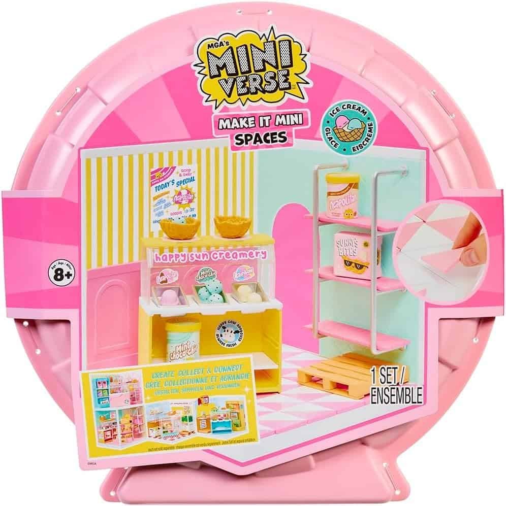 MGA's Miniverse Make It Mini Spaces Ice Cream Shop Building Set Customize DIY Crafts Rooms Hobby Collectors Display Gifts 8+