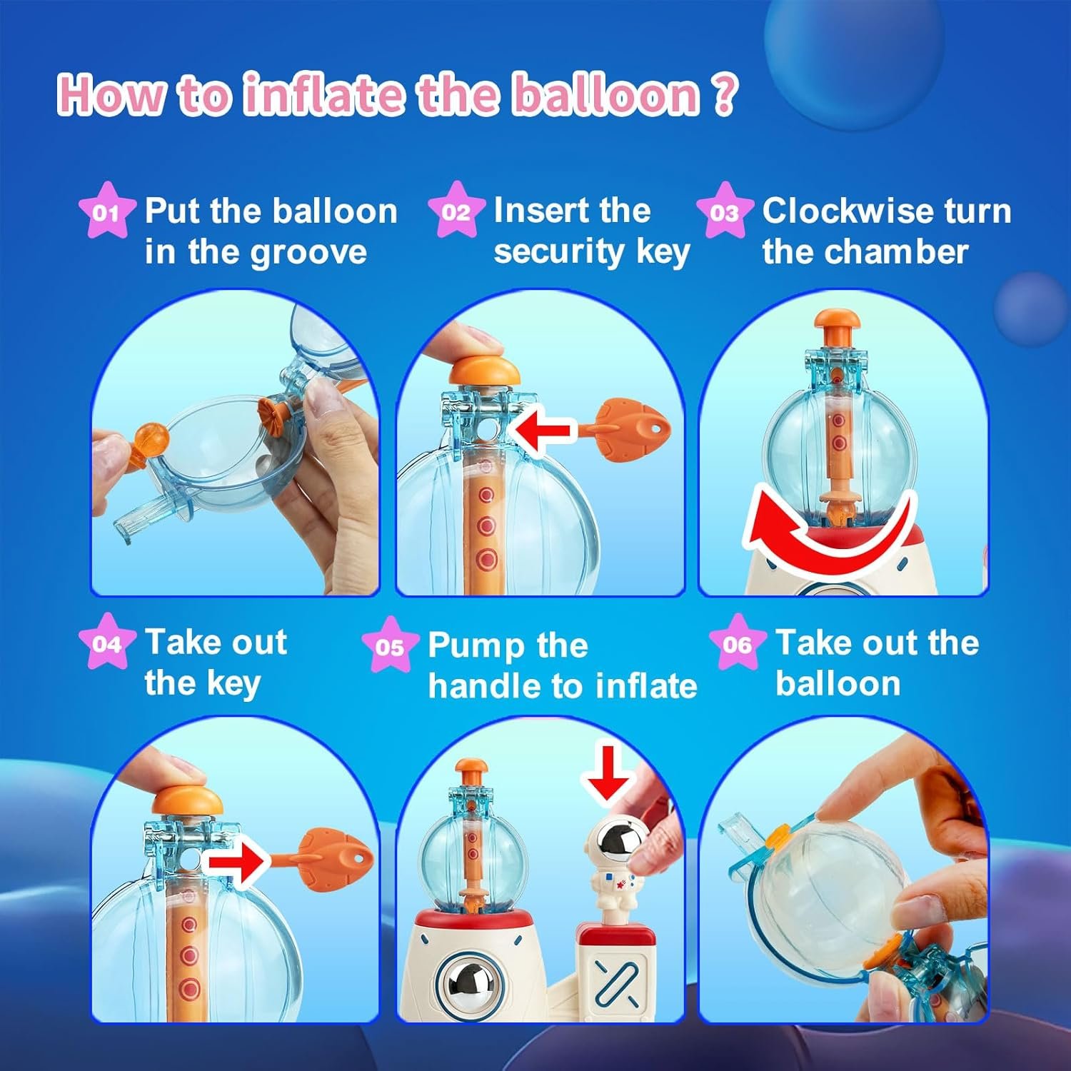 nicknack 195pcs Space Rocket DIY Balloons with Pump, DIY Sticky Balloon Maker Toy Craft Kits for Kids