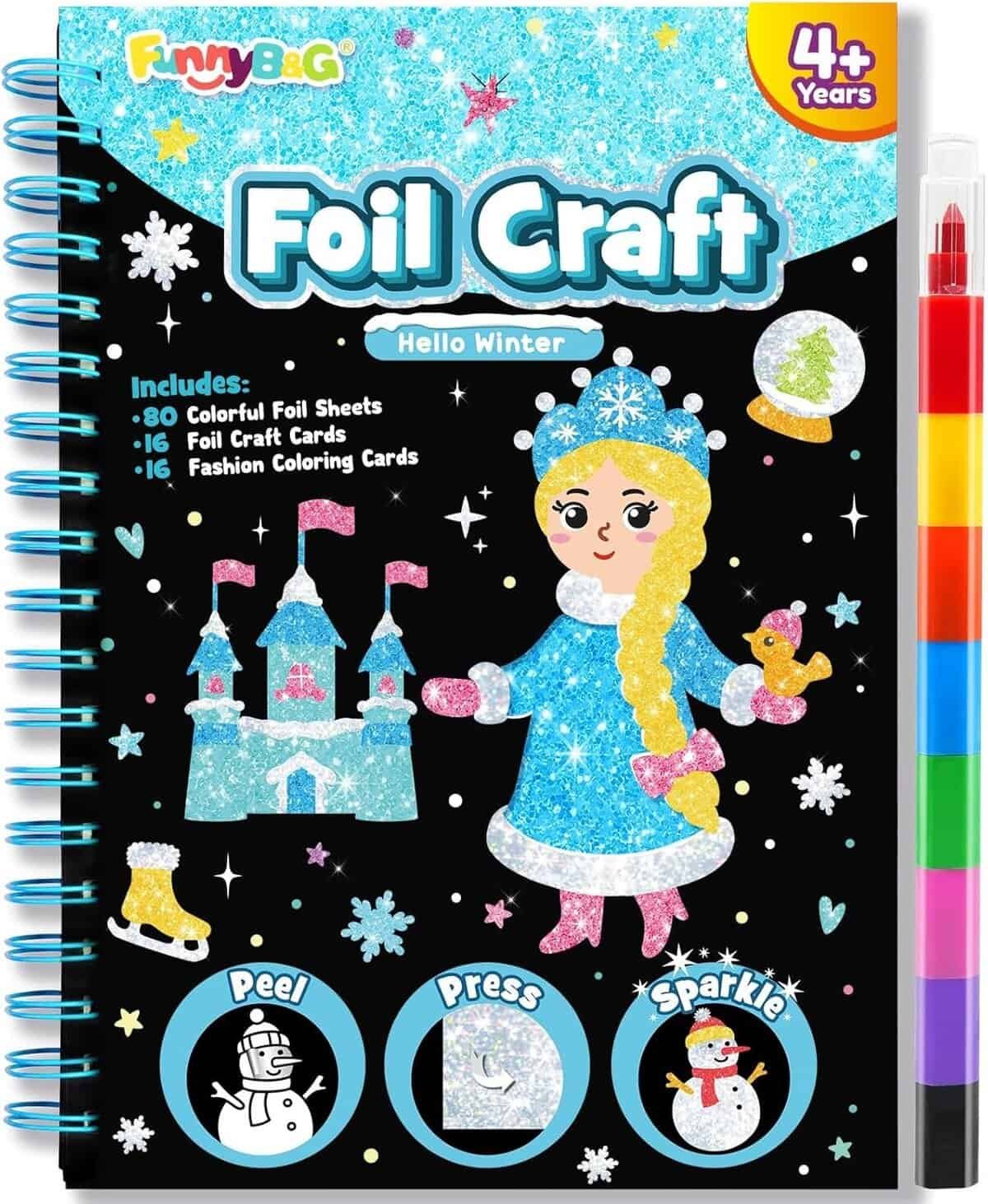 FUNNYB&G Foil Art Crafts for Kids Ages 4-8: Easter Basket Stuffers Essentials for Kids 2026, Easter Gifts for Boys, Crafts Supplies,Party Favors,Creative Toys for Kids 4 5 6 7 8 Years Old(Space)